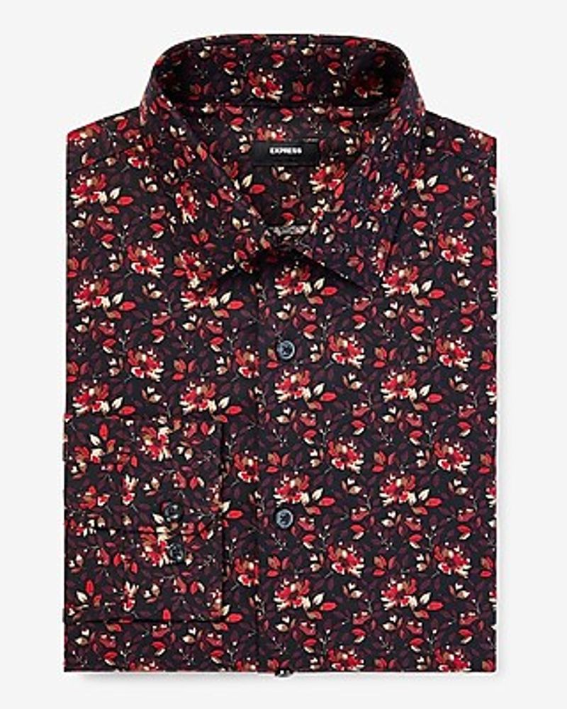 Slim Floral Print Stretch 1Mx Dress Shirt