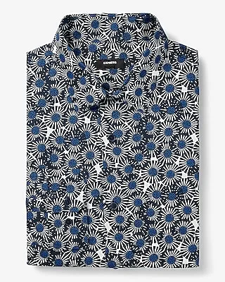 Slim Abstract Floral Stretch 1Mx Dress Shirt