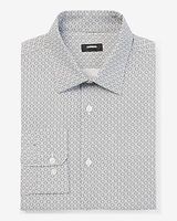 Slim Geo Dot Print Stretch 1Mx Dress Shirt White Men's XS