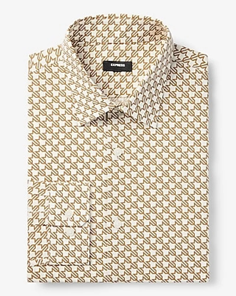 Slim Houndstooth Stretch 1Mx Dress Shirt