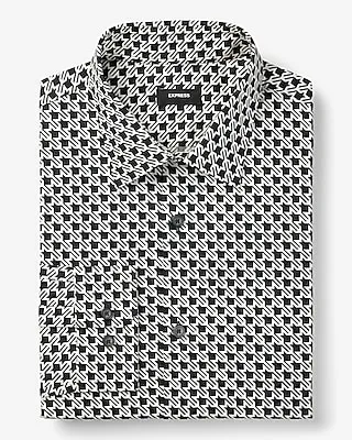 Slim Houndstooth Stretch 1Mx Dress Shirt Men's