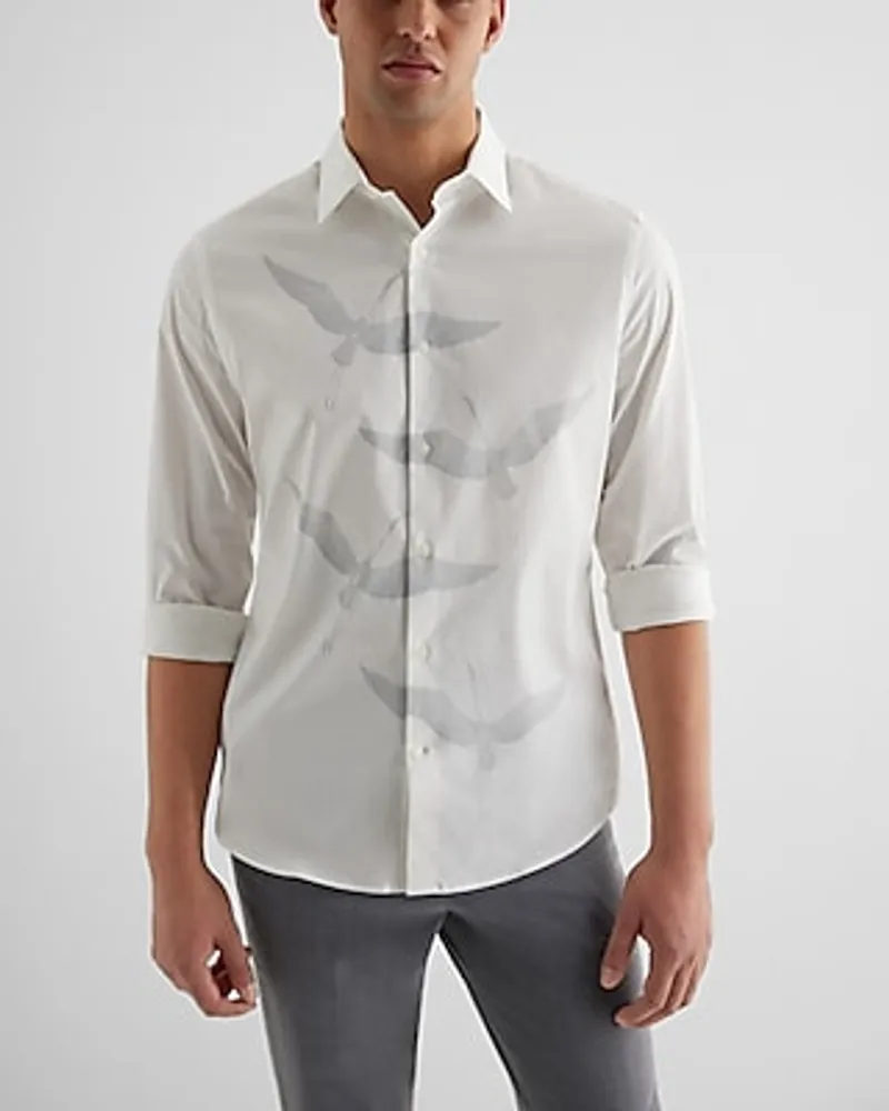 Slim Crane Graphic Stretch 1Mx Dress Shirt