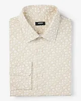 Slim Layered Circle Print Stretch 1Mx Dress Shirt Neutral Men's XL Tall