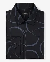 Slim Abstract Line Stretch 1Mx Dress Shirt Men's