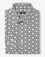 Slim Abstract Geo Stretch 1Mx Dress Shirt White Men's