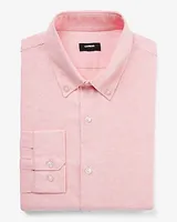 Slim Solid Linen-Cotton Blend Stretch 1Mx Dress Shirt Pink Men's