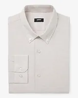 Slim Solid Linen-Cotton Blend Stretch 1Mx Dress Shirt Men's