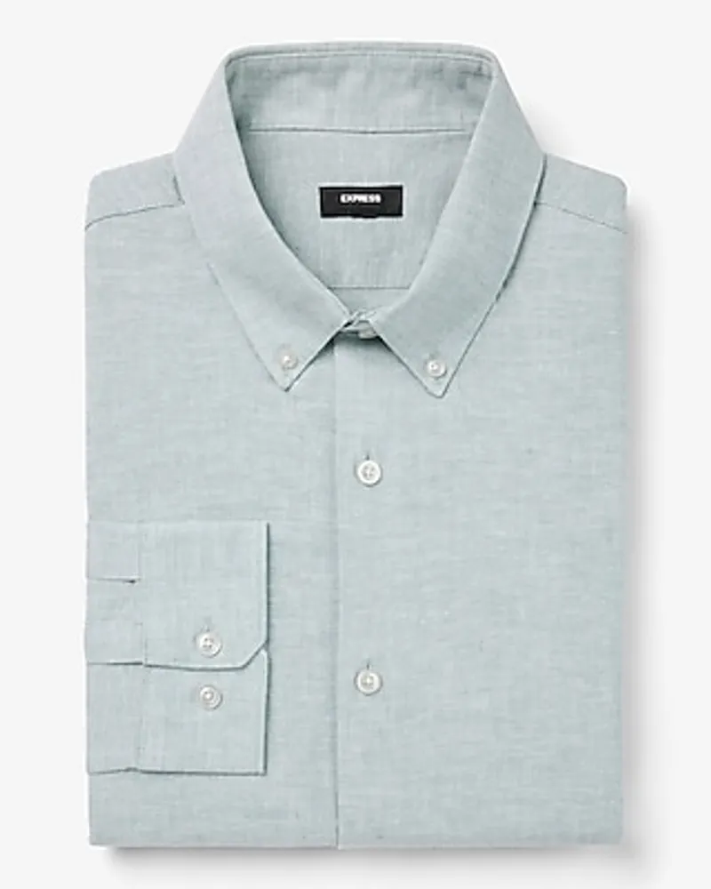 Express Slim Solid Linen-Cotton Blend Stretch 1Mx Dress Shirt Men's |  Connecticut Post Mall