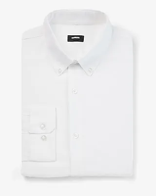 Big & Tall Slim Solid Stretch Linen-Blend 1Mx Dress Shirt White Men's XXL