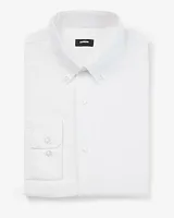 Slim Solid Stretch Linen-Blend 1Mx Dress Shirt White Men's XL