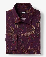 Slim Paisley Twill Stretch 1Mx Dress Shirt Purple Men's