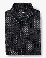 Slim Dot Stretch 1Mx Dress Shirt Black Men's S