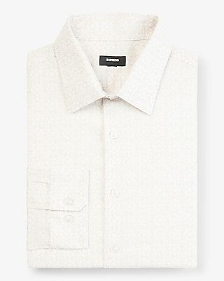 Slim Printed Stretch 1Mx Dress Shirt Neutral Men's