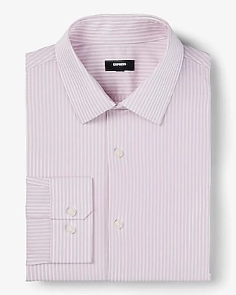 Slim Striped Stretch 1Mx Dress Shirt Pink Men's XS