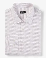 Slim Dot Print Stretch 1Mx Dress Shirt White Men's L Tall