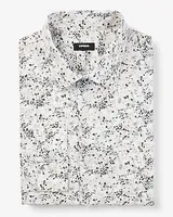 Slim Mini Floral Stretch 1Mx Dress Shirt White Men's Tall