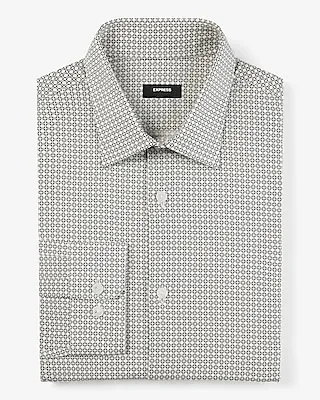 Slim Circle Geo Print Stretch 1Mx Dress Shirt