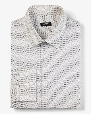 Slim Dot Triangle Stretch 1Mx Dress Shirt White Men's XL