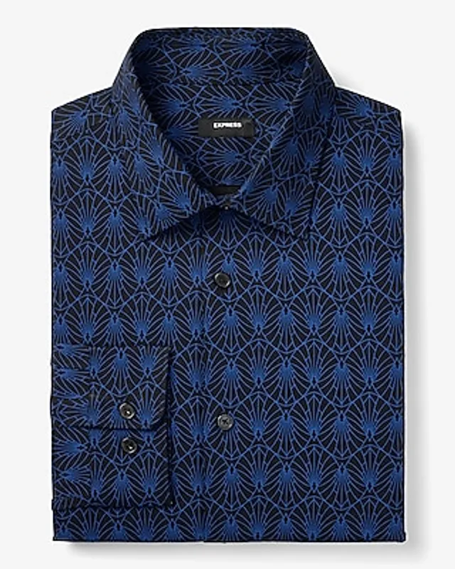 Express Slim Line Geo Stretch 1Mx Dress Shirt at Foxvalley Mall in Aurora,  IL
