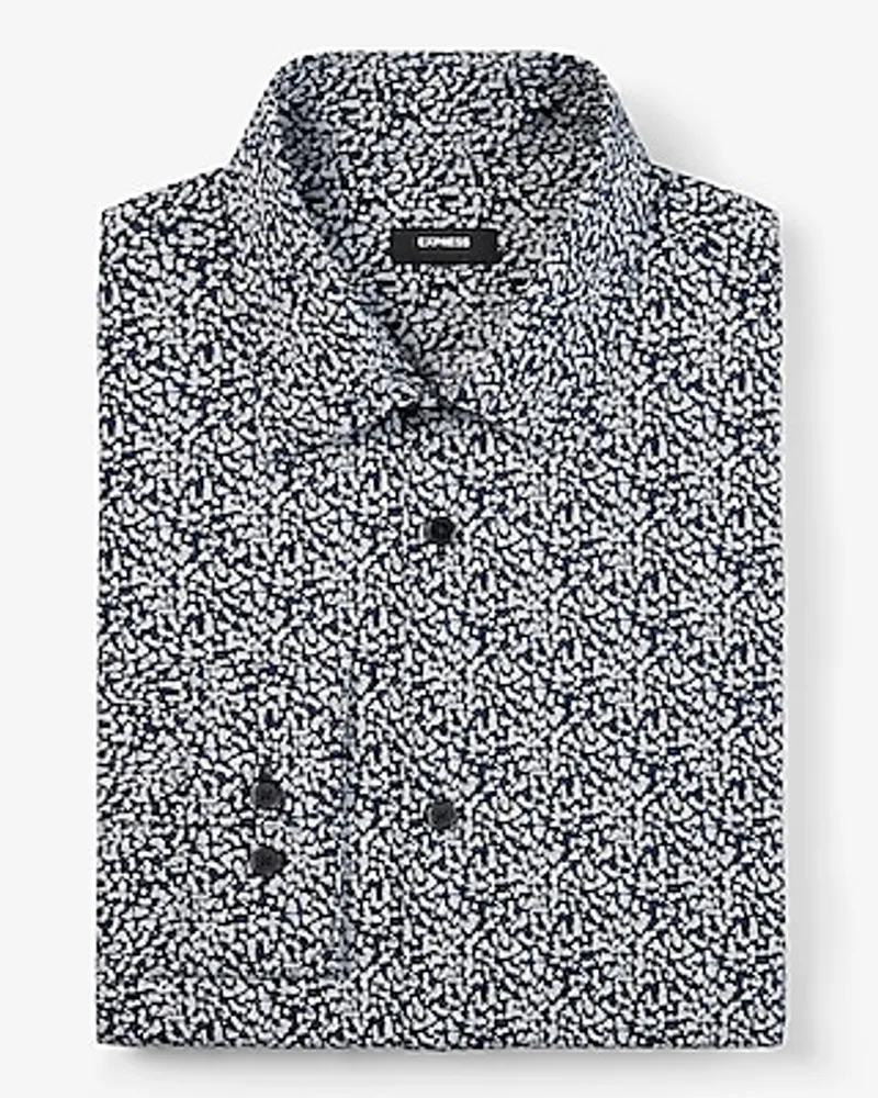 Slim Abstract Stretch 1Mx Dress Shirt Men