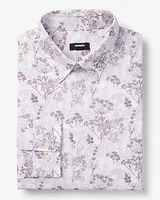 Slim Layered Floral Stretch 1Mx Dress Shirt Purple Men's S