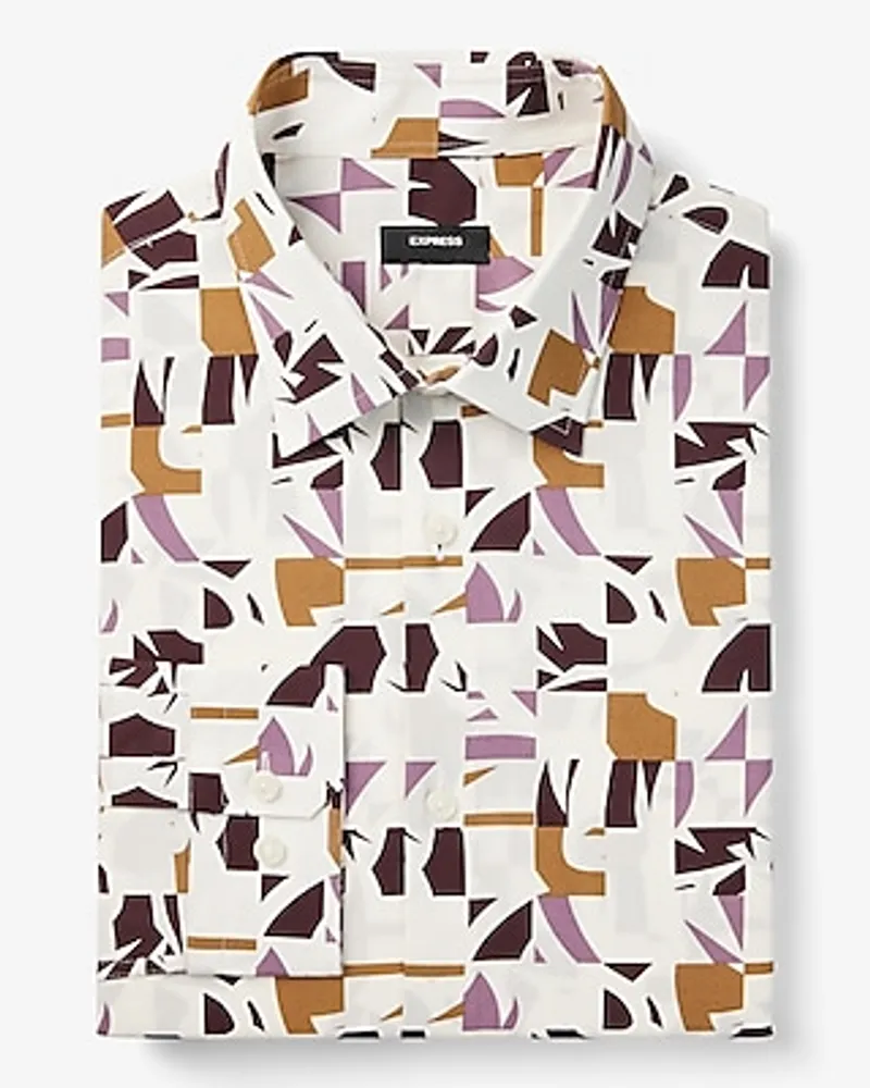 Slim Abstract Geo Stretch 1Mx Dress Shirt