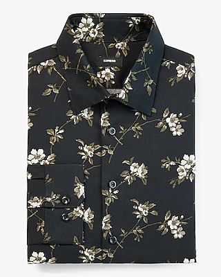 Extra Slim Floral Print Stretch 1Mx Dress Shirt Men's