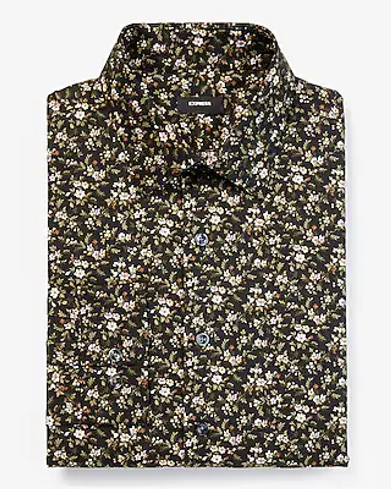 Slim Floral Print Stretch 1Mx Dress Shirt