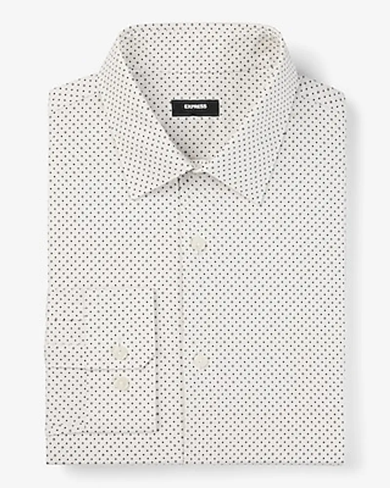 Classic Dot Stretch 1Mx Dress Shirt Neutral Men's S