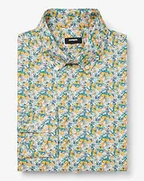 Slim Orange Print Stretch 1Mx Dress Shirt