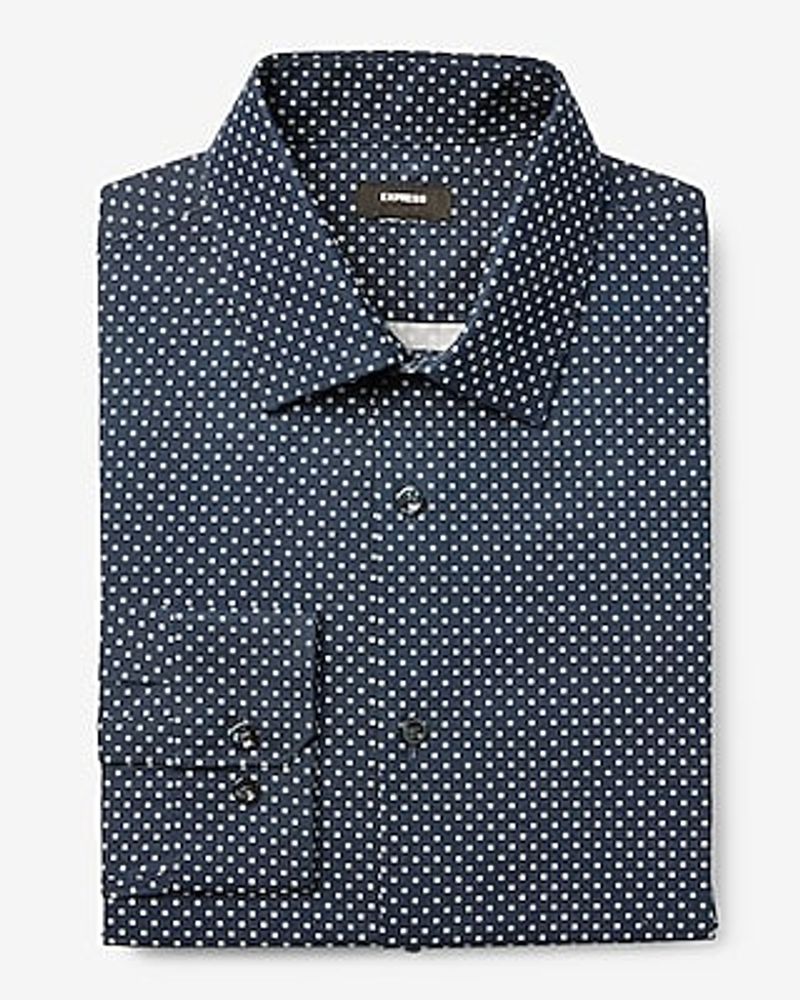 Express Classic Geo Dot Print Stretch 1Mx Dress Shirt Blue Men's XS |  MainPlace Mall