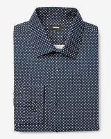 Classic Geo Dot Print Stretch 1Mx Dress Shirt Blue Men's XS