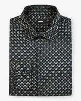 Slim Circle Geo Print Stretch 1Mx Dress Shirt Men's Tall