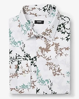 Slim Abstract Floral Stretch 1Mx Dress Shirt