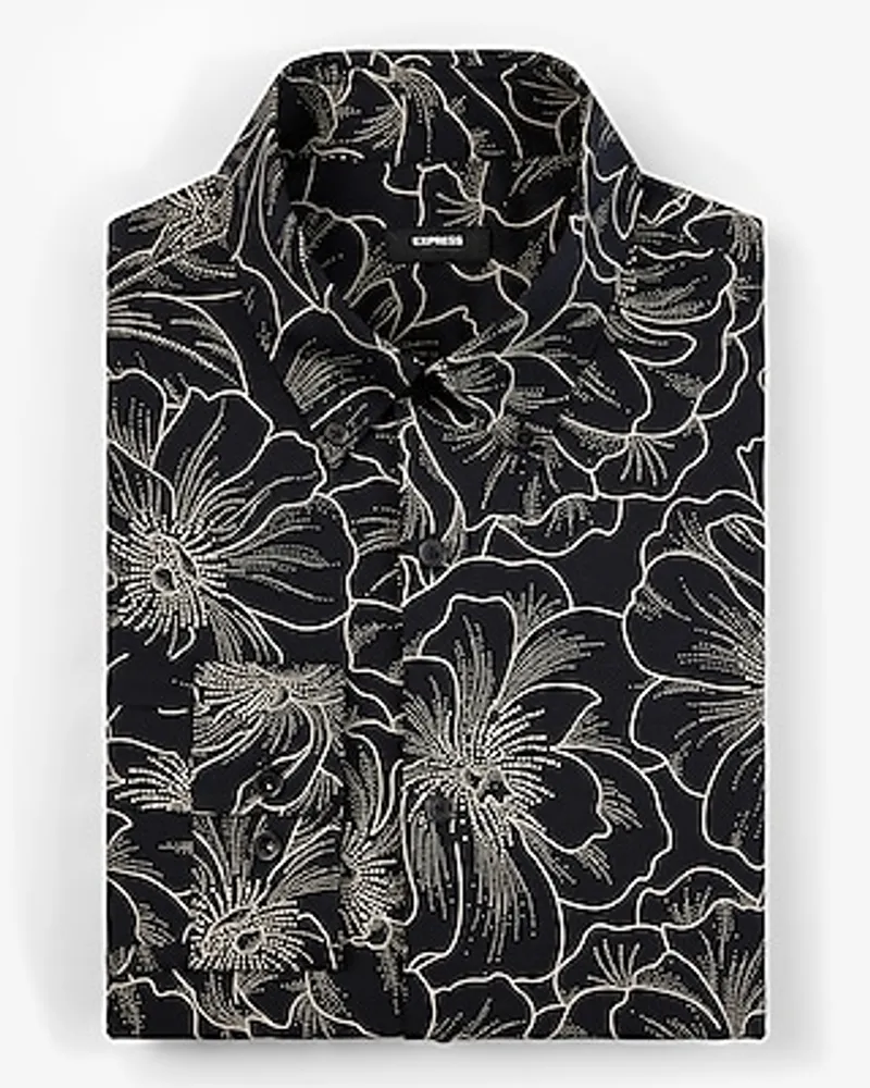 Extra Slim Dot Floral Print Stretch 1Mx Dress Shirt