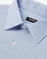 Slim Mini Squares Stretch Modern Tech 1Mx Dress Shirt White Men's XS