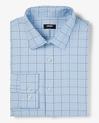 Slim Plaid Wrinkle-Resistant Performance Dress Shirt