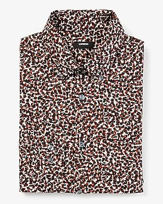 Slim Mini Abstract Print Stretch 1Mx Dress Shirt Men