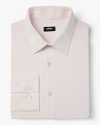 Slim Triangle Geo Stretch Modern Tech 1Mx Dress Shirt Pink Men's XL Tall