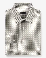 Extra Slim Mini Geo Print Stretch 1Mx Dress Shirt White Men's XL Tall