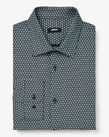 Classic Mini Dot Geo Print Stretch 1Mx Dress Shirt Blue Men's XS