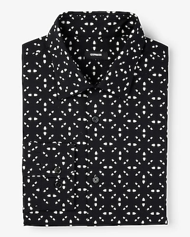 Classic Geo Stretch 1Mx Dress Shirt Black Men's S