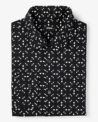 Classic Geo Stretch 1Mx Dress Shirt Black Men's S