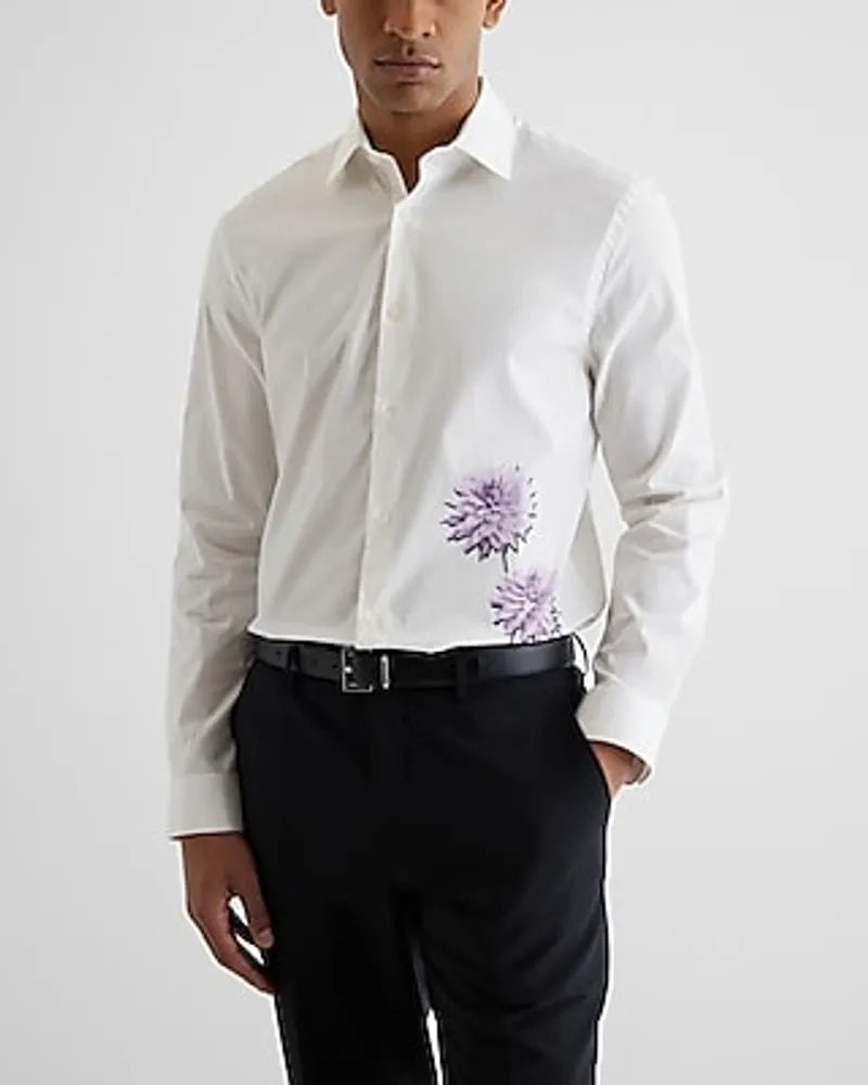 Express Floral Graphic Stretch 1Mx Dress Shirt | Dulles Town Center