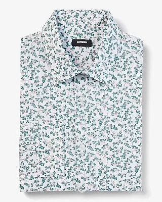 Slim Floral Stretch 1Mx Dress Shirt White Men's XS