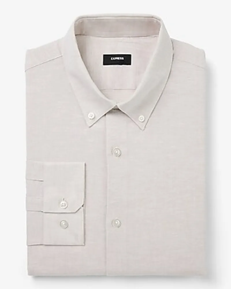 Extra Slim Solid Linen-Cotton Blend Stretch 1Mx Dress Shirt