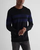 Striped Crew Neck Merino Wool Sweater Men's Tall