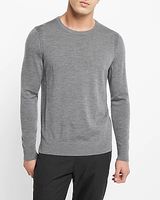 Big & Tall Merino Wool Crew Neck Sweater Gray Men's XXL