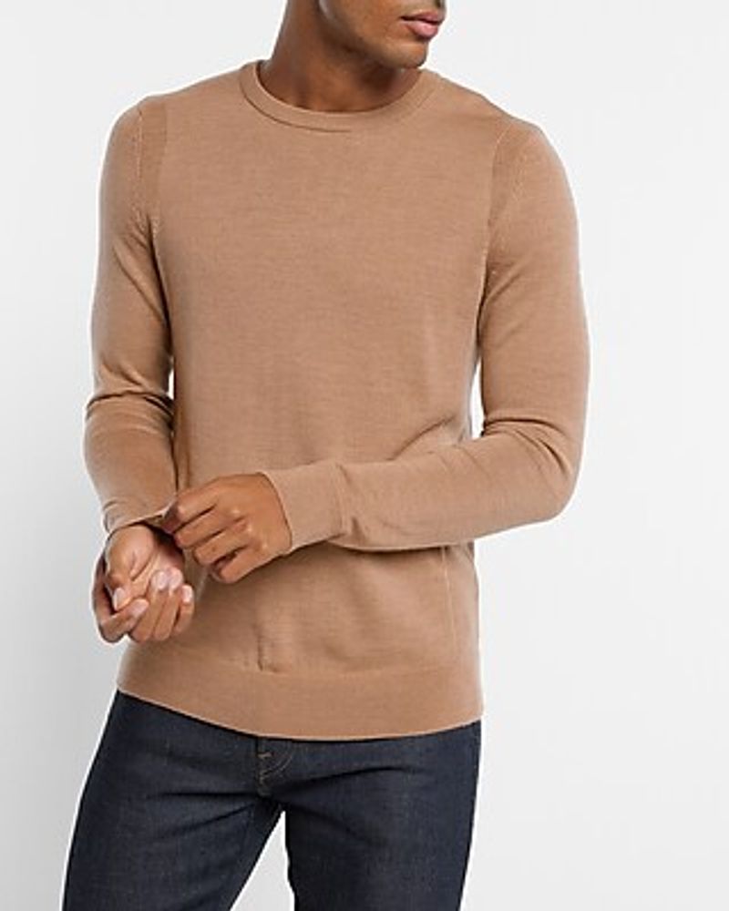 Merino Wool Crew Neck Sweater Men's XS