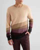 Abstract Gradient Pattern Crew Neck Sweater Neutral Men's L Tall